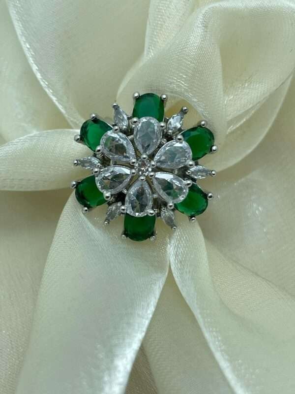 AD Zircon Flower Ring