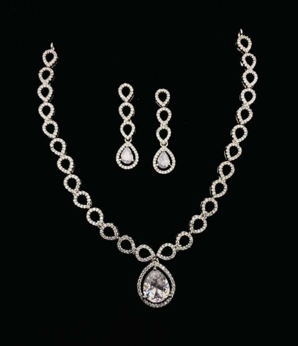 AD Microstone Droplet Necklace Set