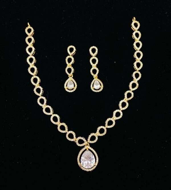AD Microstone Droplet Necklace Set - Image 2