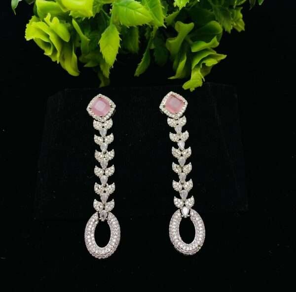American Diamond Long Droplet Earring - Image 2