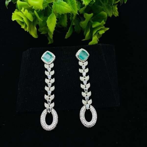 American Diamond Long Droplet Earring - Image 3