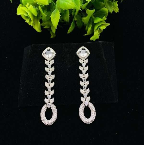 American Diamond Long Droplet Earring - Image 4