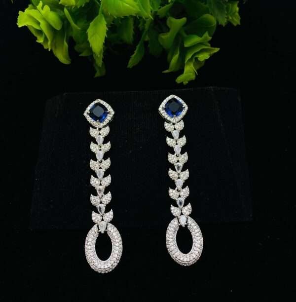 American Diamond Long Droplet Earring - Image 5